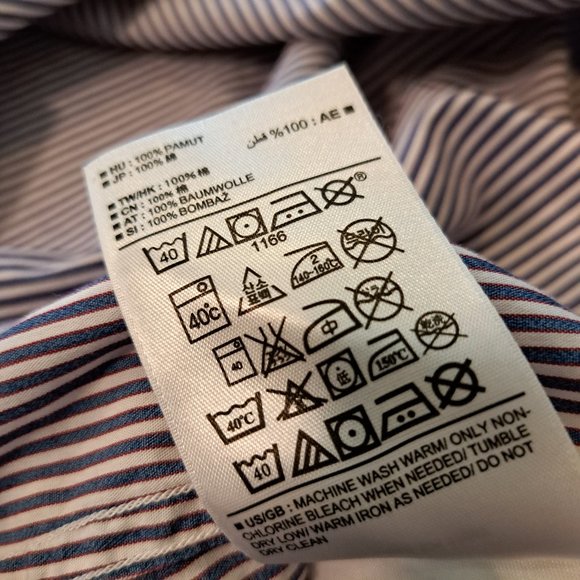 Banana Republic Soft Wash Slim Fit L men's long sleeve striped button down shirt - Picture 9 of 16